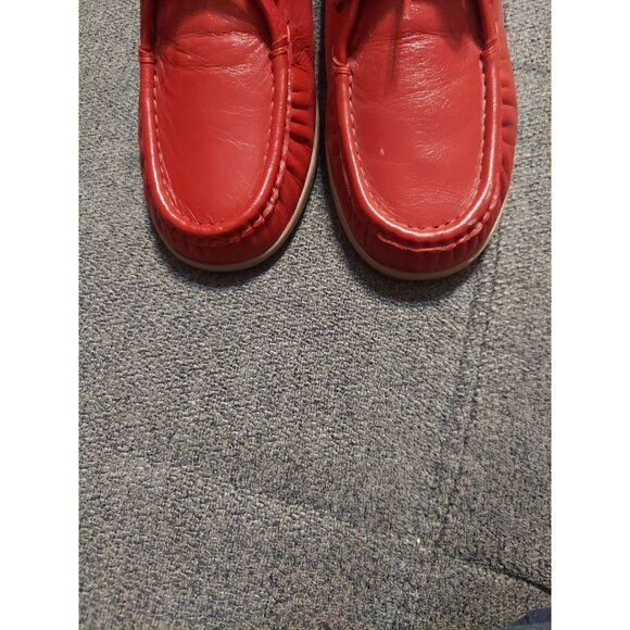SAS Bounce Red Leather Lace Up Moccasins Genuine Shoes Womens Size 9.5 Comfort - Picture 3 of 10